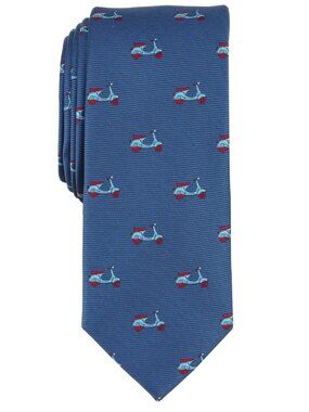 Bar III Men S Scooter Tie Necktie Slim Modern Blue Silk Blend